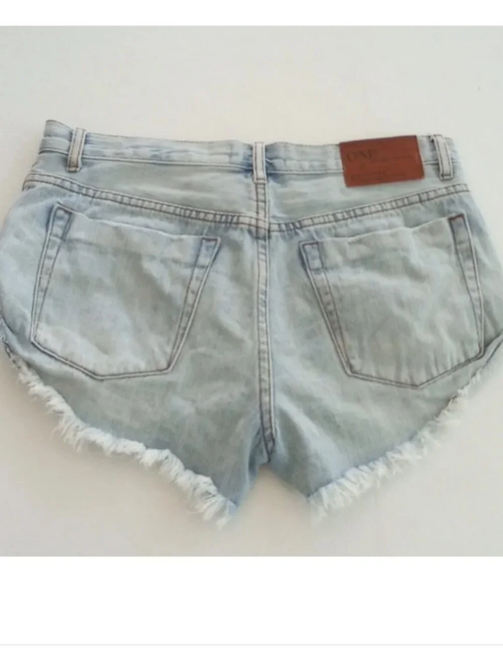 One x One Teaspoon Bandits Light Blue Jean Denim Shorts